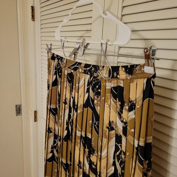 Pleated Abstract Print Midi Skirt Alfred Dunner 18W Vintage 90s Plus Size - Picture 5 of 7